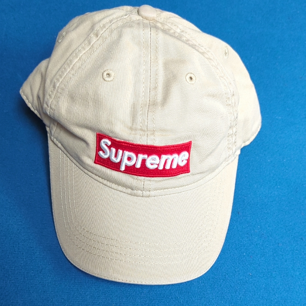 Supreme Khaki Hat with Red Logo